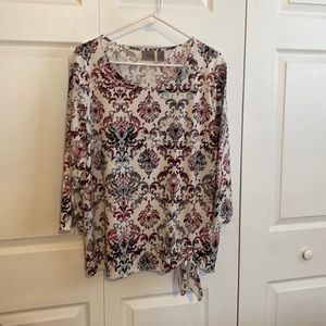 Top with tie at bottom, Chico's size 3.